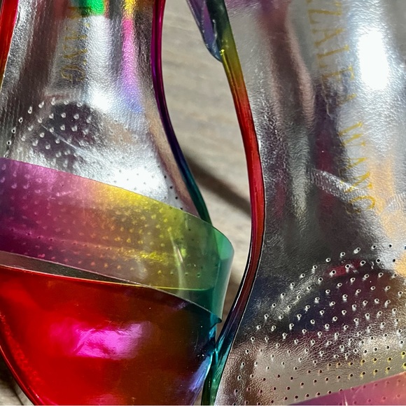 NWOB Azalea Wang Croix Rainbow 🌈 open toe strapped high heels sandals - Picture 14 of 16